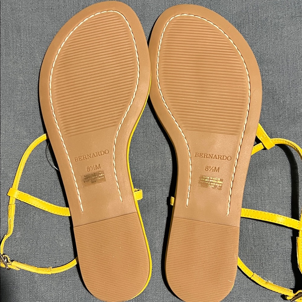 NWOT Bernardo Hercu T Strap Sandal in Daisy - Picture 5 of 7